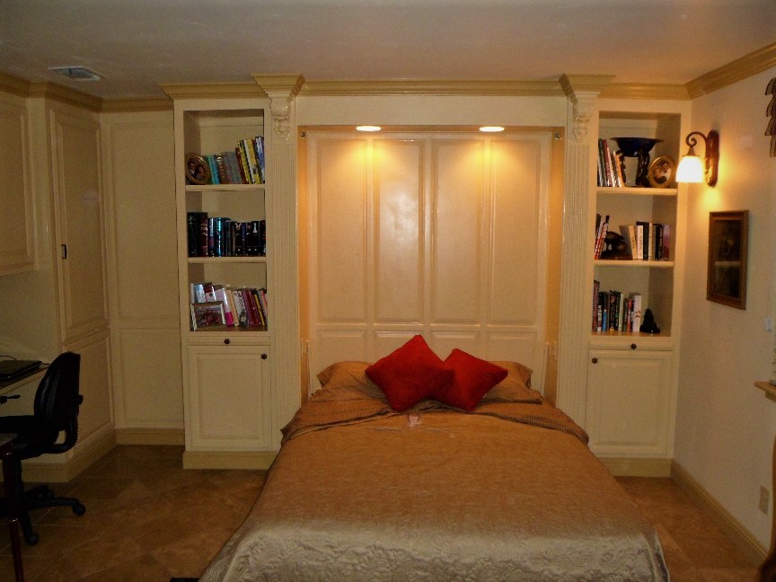 Murphy bed with built in reading lights